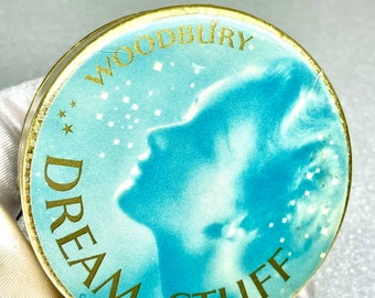 Unused 1950’s Dream Stuff by Woodbury Face Powder Vanity Makeup Cosmetics Vintage Collectible Glamour With Powder Puff