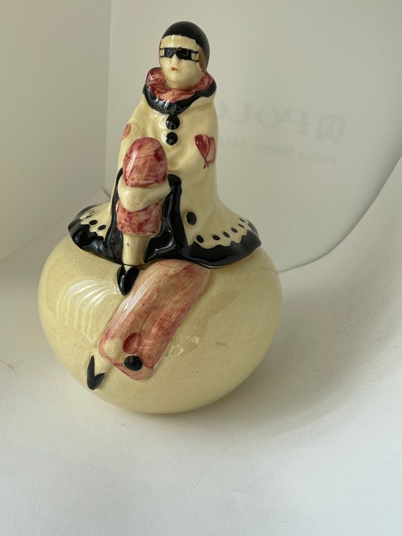 Powder Jar Masked Harlequin Art Deco Delicious! Vi