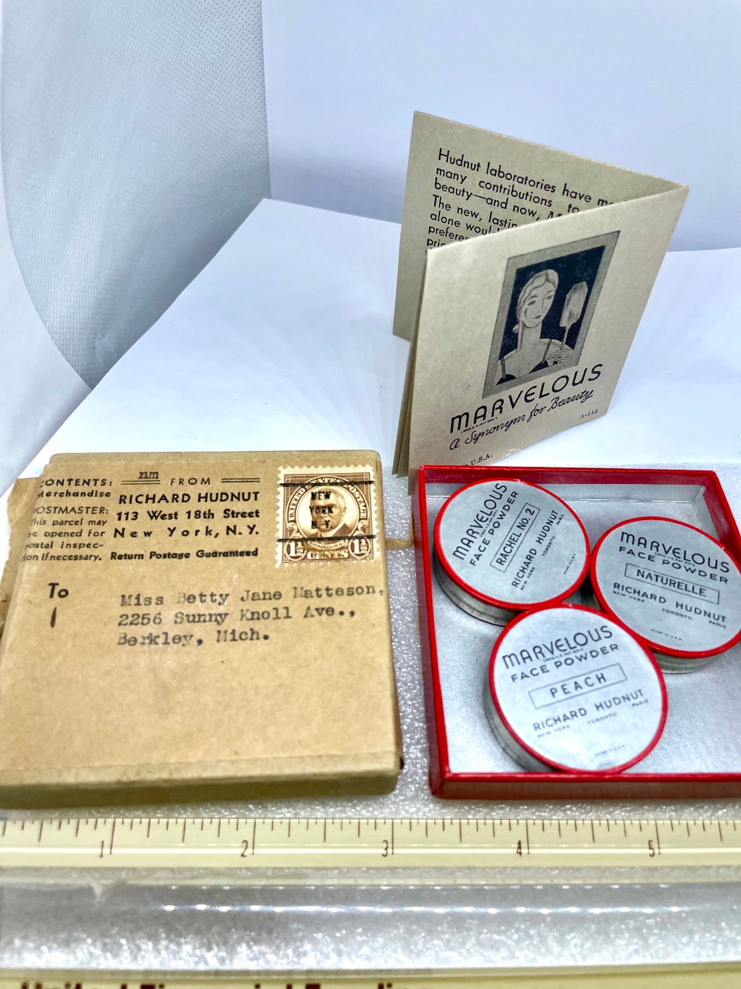 RARE Richard Hudnut Marvelous Face Powder Sample Trial Set 1930 ...