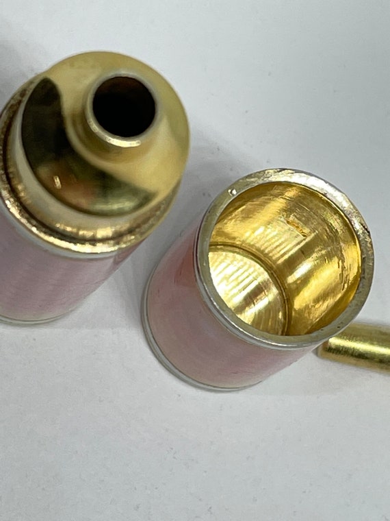 18kt GOLD Perfume Flask bottle PINK enamel Gorgeo… - image 3
