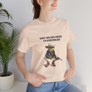 Funny T Shirt, Hold On Partner I&#39;m Overstimulated, Frog Meme Gift Shirt shirt frog funny meme