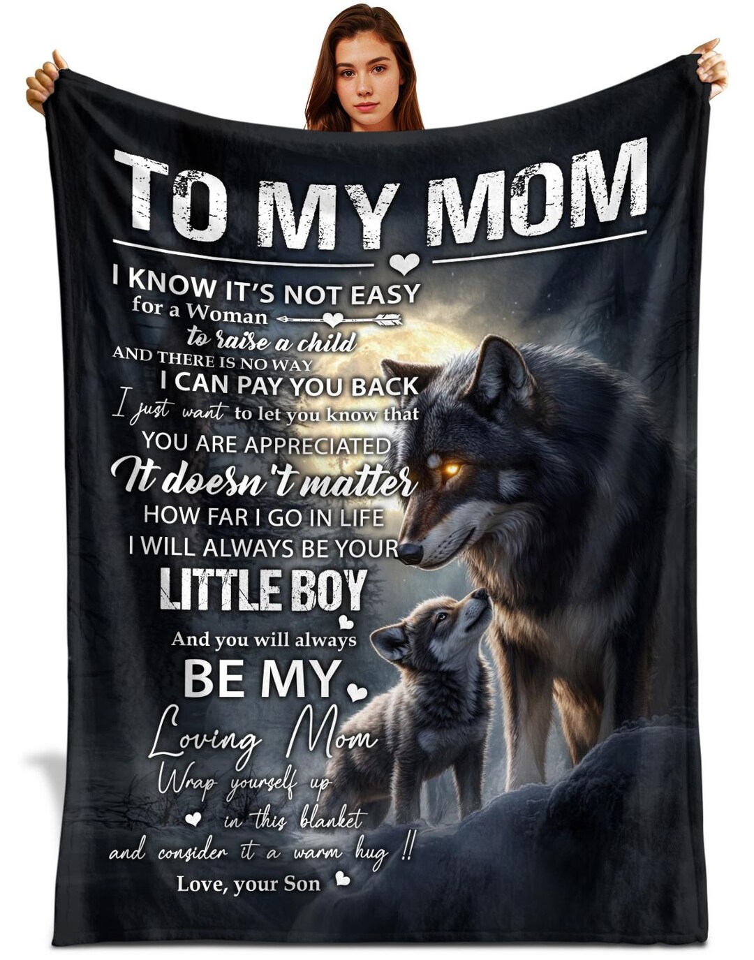 To My Mom Blanket From Son, Personalized Mom Blanket, Son to Mom Love ...