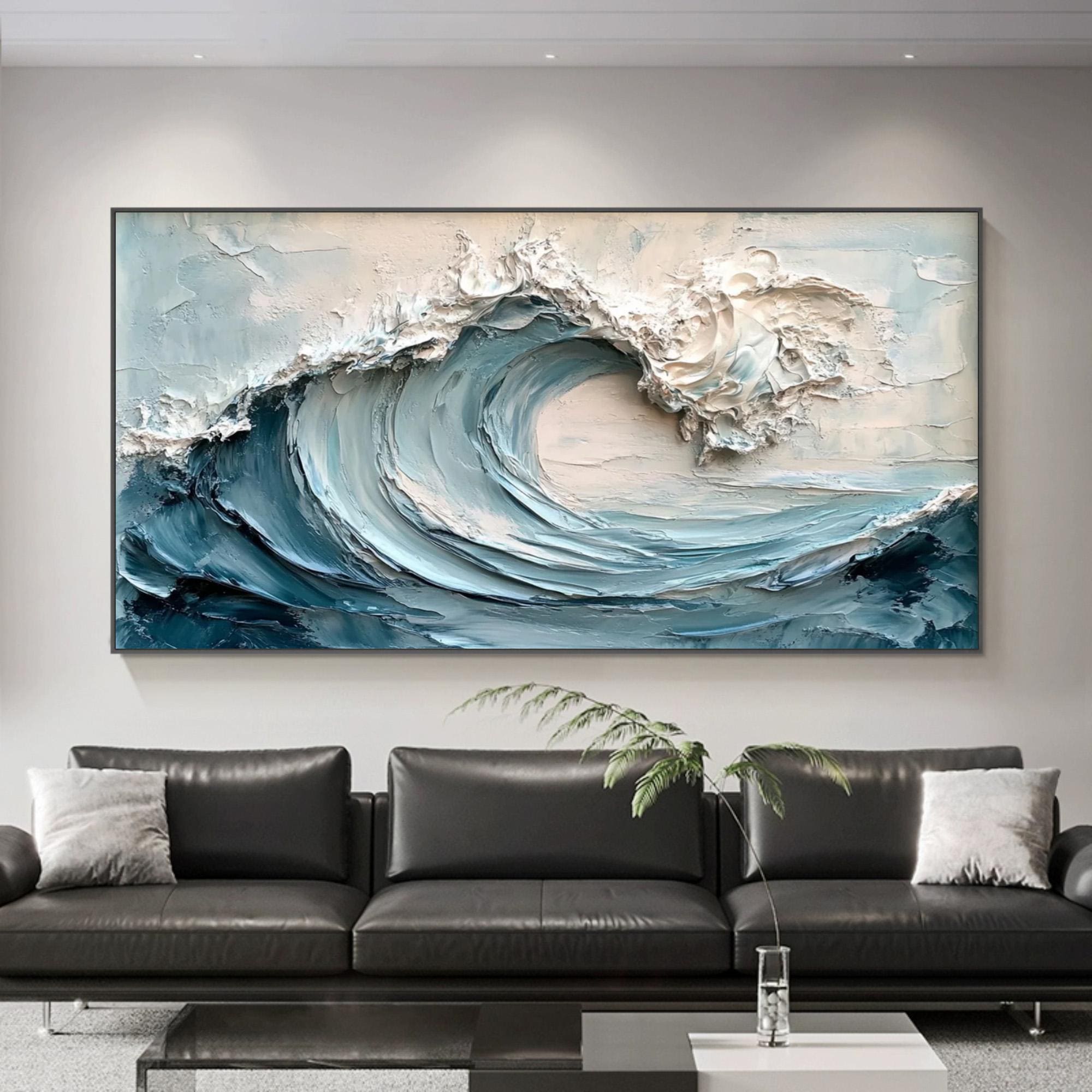 White waves textural art - Etsy 日本