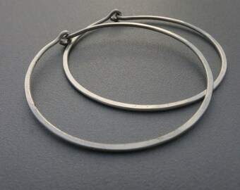 Large Sterling Silver Hoop Earrings 1.5 inches