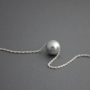 Grey Pearl Sterling Silver Necklace