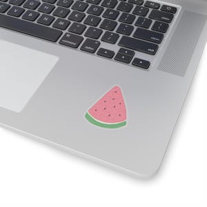 Wassermelone Kiss-Cut Sticker: Handgezeichneter Vinyl-Aufkleber