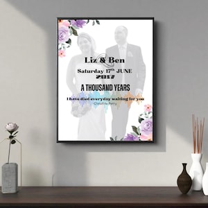 Custom Song Lyric Print- Personalised Digital Download, Wall Art, Wedding Gift, Anniversary Gift, Printable Music Poster