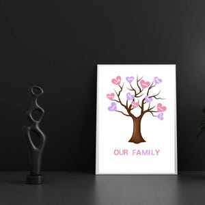 Personalised Family Tree Print. Custom family names wall art, unique family gift, home decor keepsake