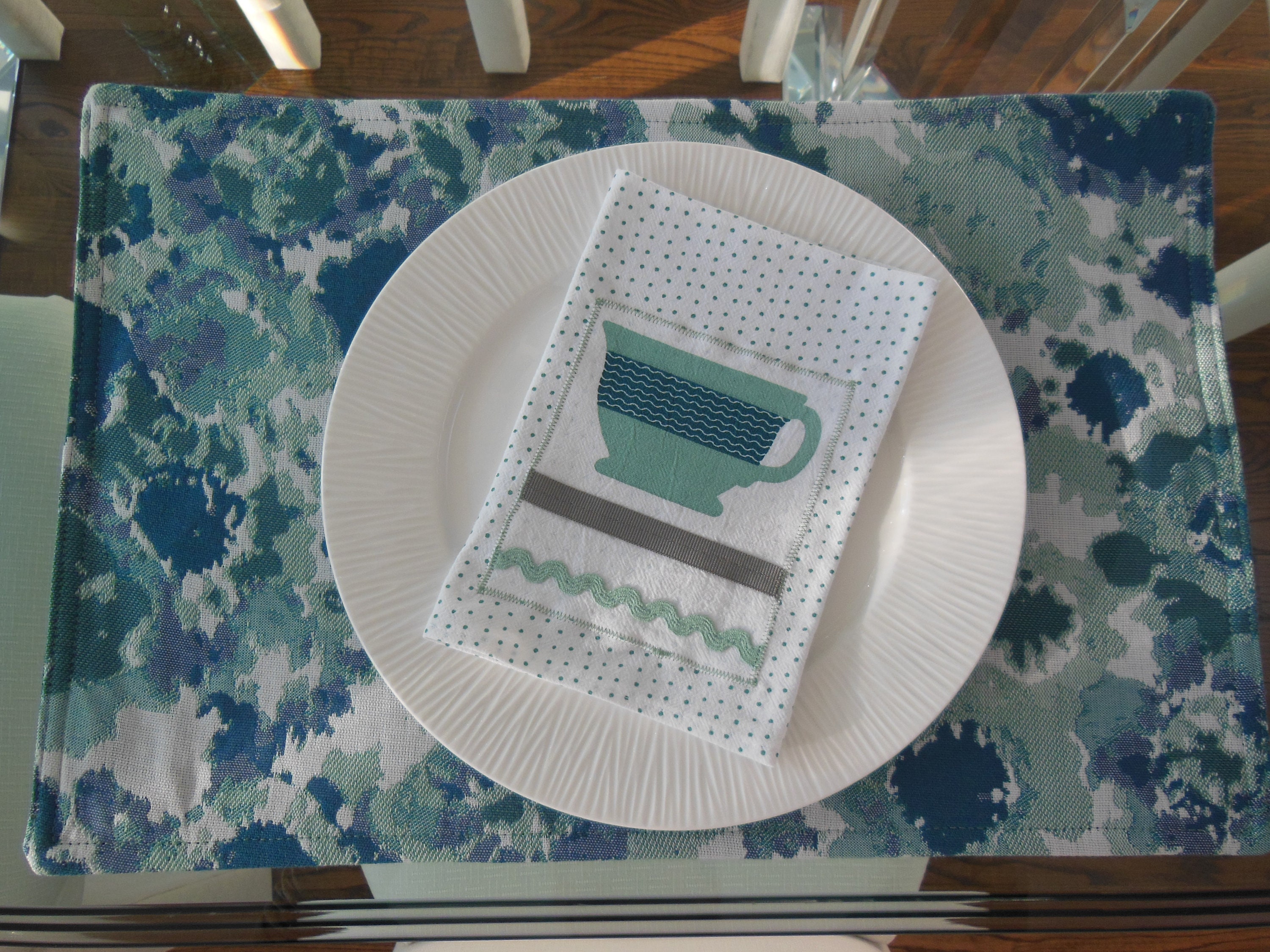 Coffee Cup Cloth Napkins Tea Cup Napkins Set of Two Etsy