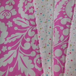 Paisley Placemats - Pink Reversible Placemats - Set of Four - Garden Placemats - Polka Dot Placemats - Turquoise, Avocado Green, Pink, Aqua