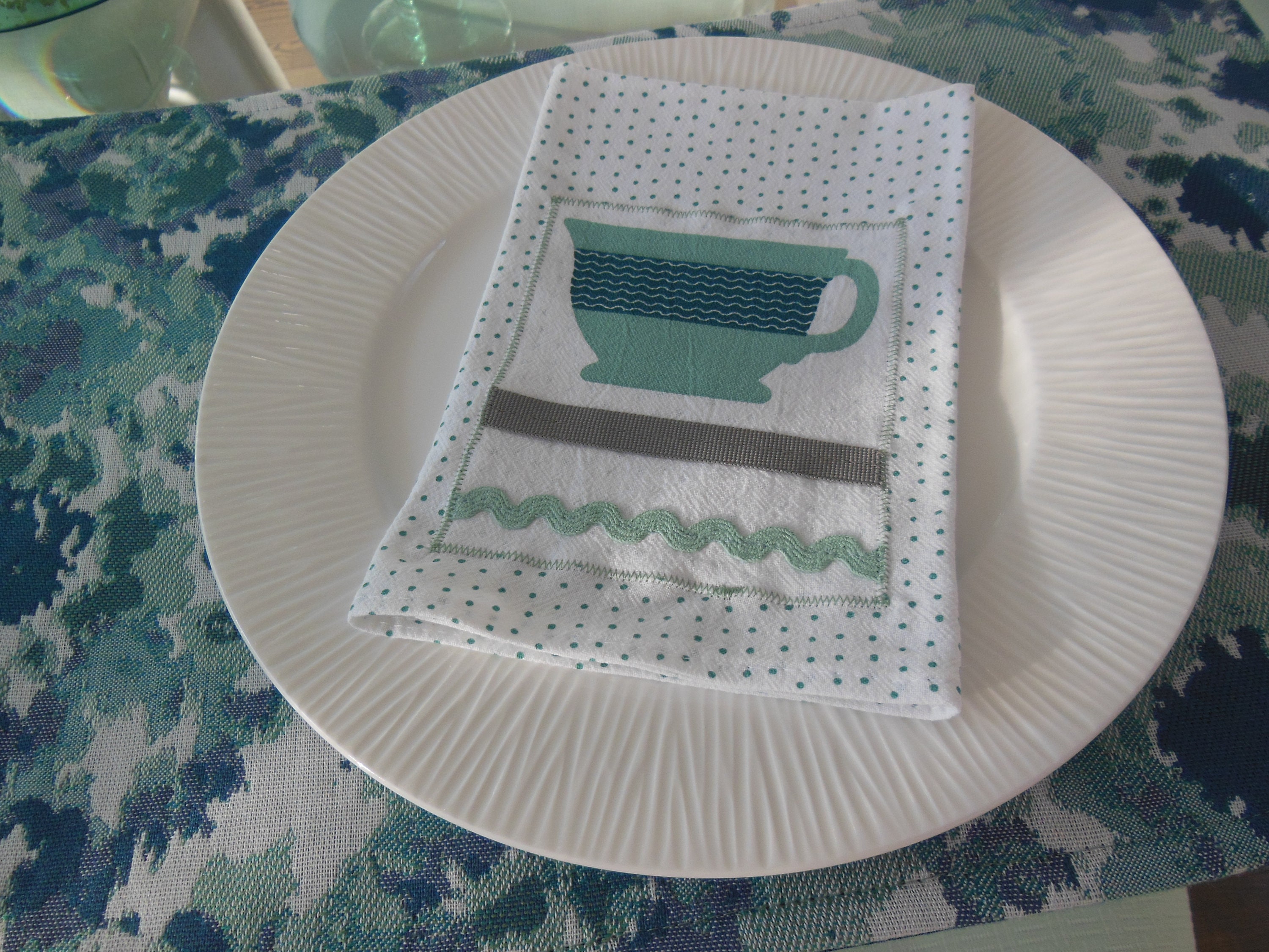 Coffee Cup Cloth Napkins Tea Cup Napkins Set of Two Etsy