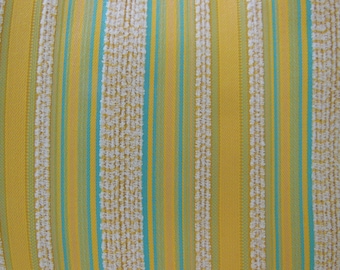 Large Yellow Striped Outdoor Pillow - Chenille Texture, 20 x 20 Inch