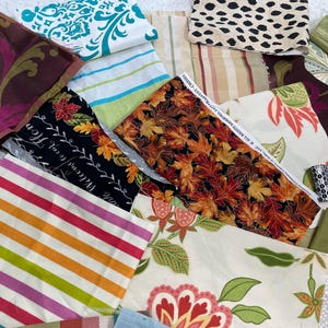 1 Pound Bag - Assorted Fabric Scraps - Home Decor Pieces - Mixed Fabric Scraps - Textile Art - Patchwork Scraps - Scrap Fabric Bundle