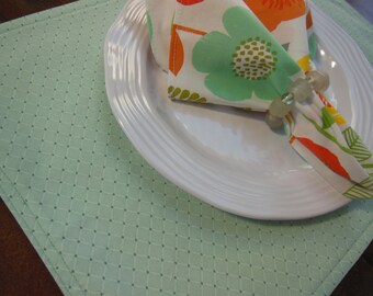 Mint Green Placemats - Chevron Reversible Placemats Set of 4 Orange Placemats - Yellow Placemats - Spring Placemats - Summer Table Setting