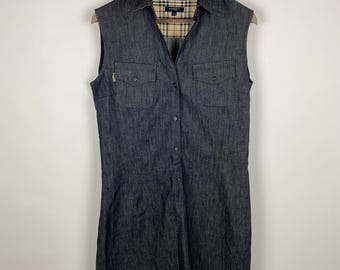 Vestido polo sin mangas vintage de algodón Burberry London, talla 10 de EE. UU. y 12 de Reino Unido (ITA).