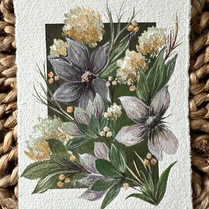 Original Gouache Painting Wildflowers image 1
