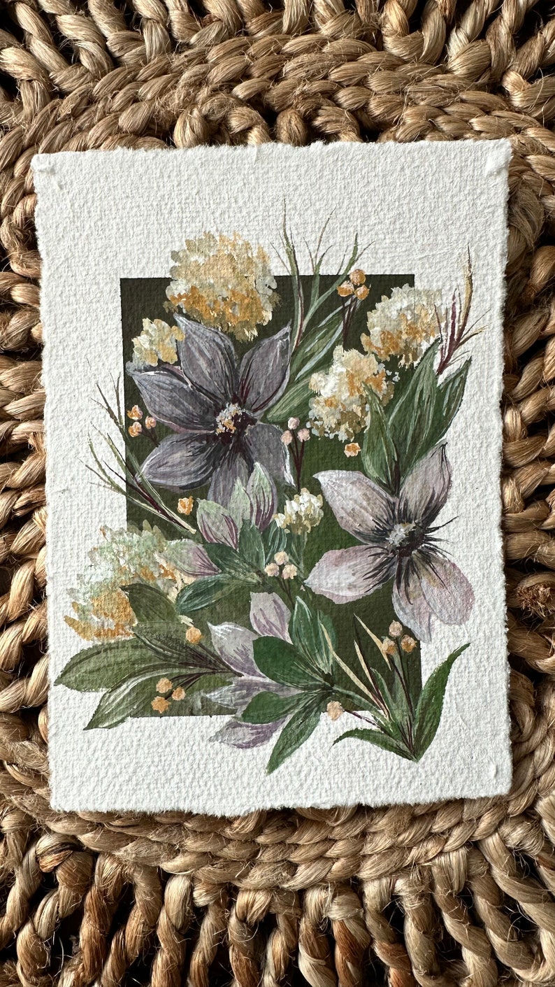 Original Gouache Painting Wildflowers image 1