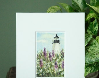 Fine Art Print - Lighthouse Watercolor - Pemaquid Point