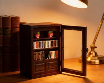 Libreria vintage anti-ansia con mini libri, mini libreria tascabile personalizzata, scaccia l'ansia, regalo per gli amanti dei libri, mini decorazione per biblioteca