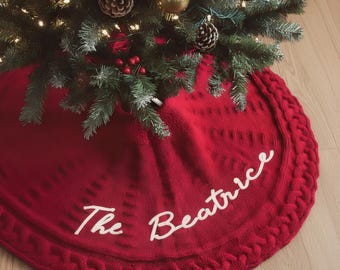 Personalized Christmas Tree Skirt,Handmade Tree Skirt,Customized Family Name Christmas Tree Skirt,Christmas Home Decoration,Keepsake Gift