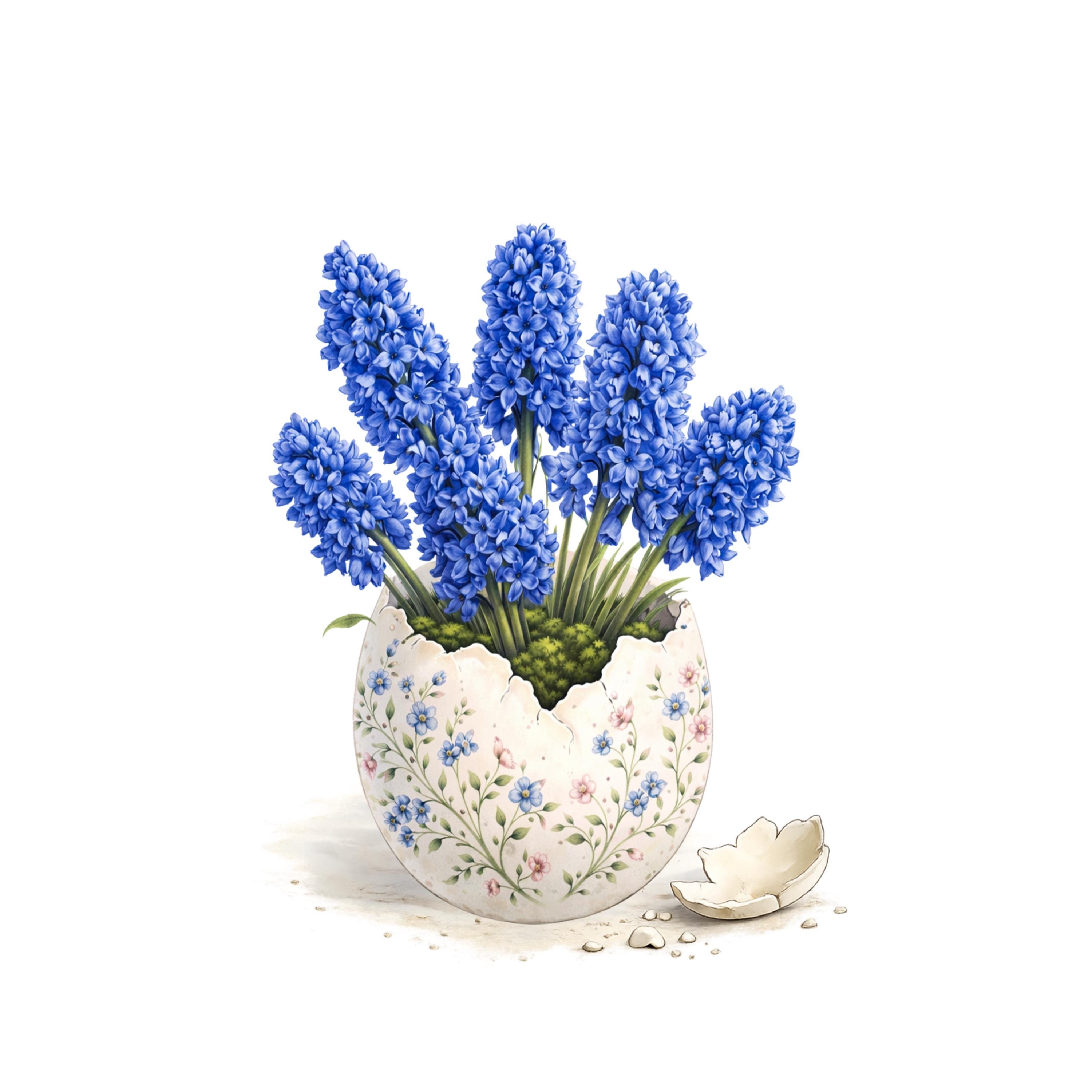 Spring Flowers Clipart Set, Easter Egg Floral PNG, Watercolor Bouquet ...