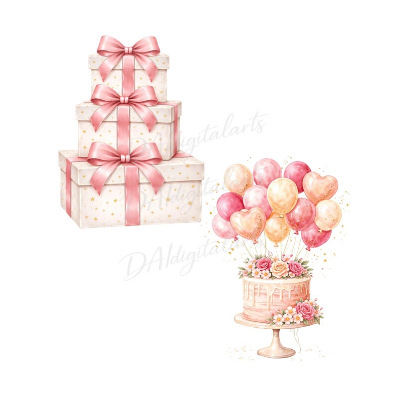 Birthday Clipart PNG, Pink Balloon Clipart, Happy Birthday, Party ...