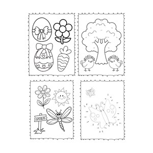 Libro para colorear de primavera para niños, libro de actividades de primavera imprimible, páginas para colorear de animales y flores, descarga digital - PDF PNG imagen 5