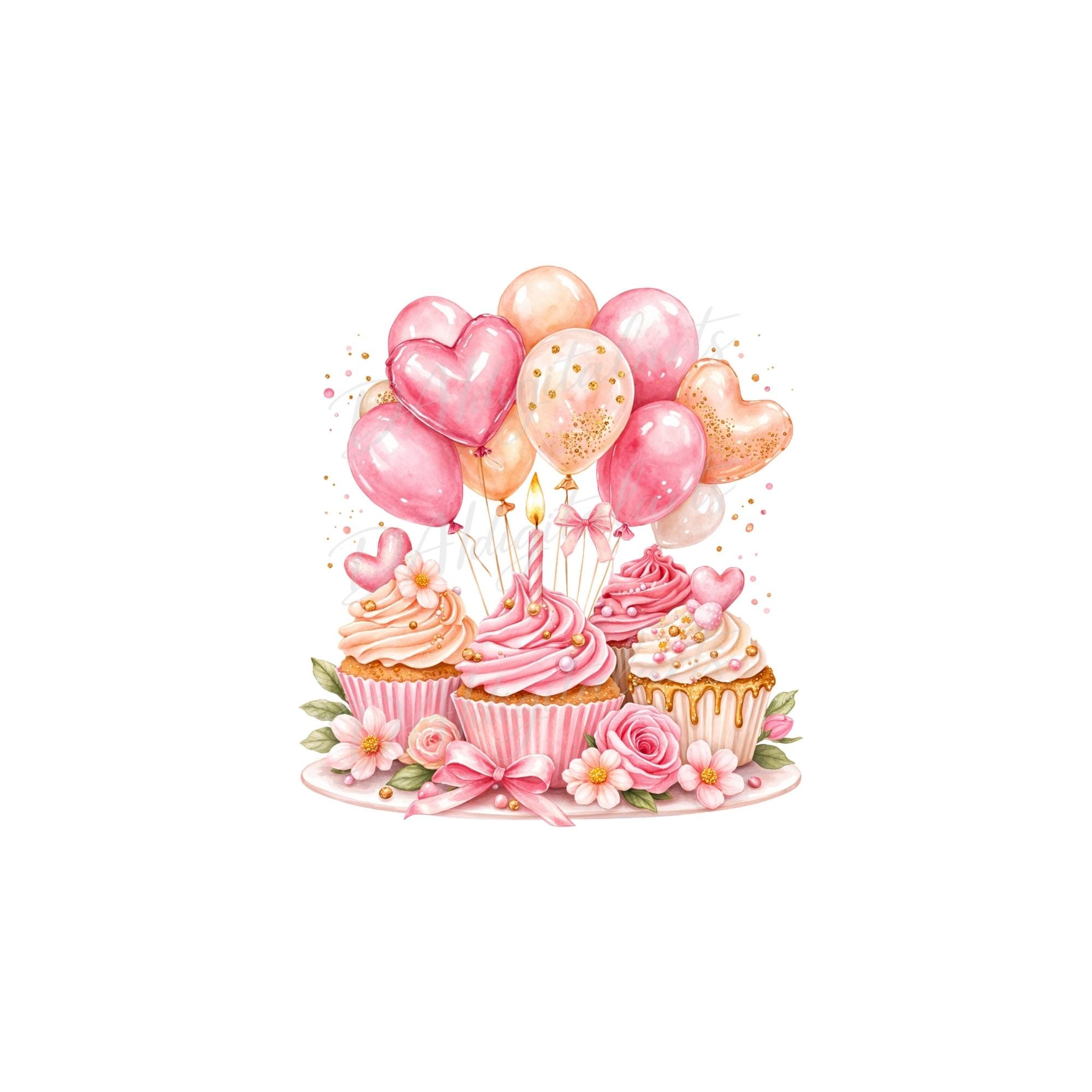 Birthday Clipart PNG, Pink Balloon Clipart, Happy Birthday, Party ...