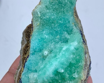 144 gm Rare Green Aragonite Crystal Cluster  Natural Botryoidal Aragonite Specimen | Raw Healing Mineral  Collector’s Crystal Display