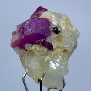Raw Pink Ruby Crystal in White Matrix | Afghanistan Collector Gemstone