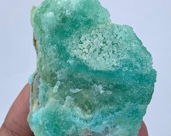 91 gm Rare Green Aragonite Crystal Cluster  Natural Botryoidal Aragonite Specimen | Raw Healing Mineral  Collector’s Crystal Display