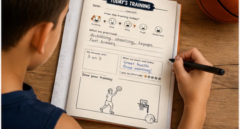 Basketball Journal for Kids Printable PDF, Basketball Diary Workbook ...