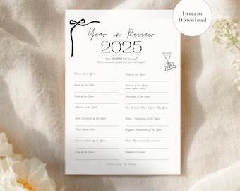 2025 Year in Review Printable | My Best Of the Year | End of Year Reflection Template