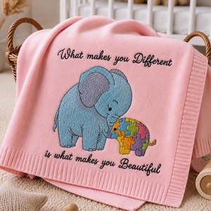 Autism Awareness Elephant Embroidery File Special Needs Quote Design, instant download, 9 sizes