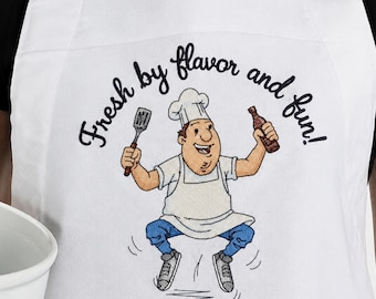 Funny chef quote embroidery design | BBQ kitchen, 8 sizes instant download