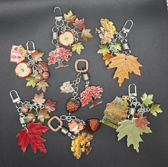 Cottagecore Autumn Keychains | Fall Bag Charm | Cozy Woodland Accessory