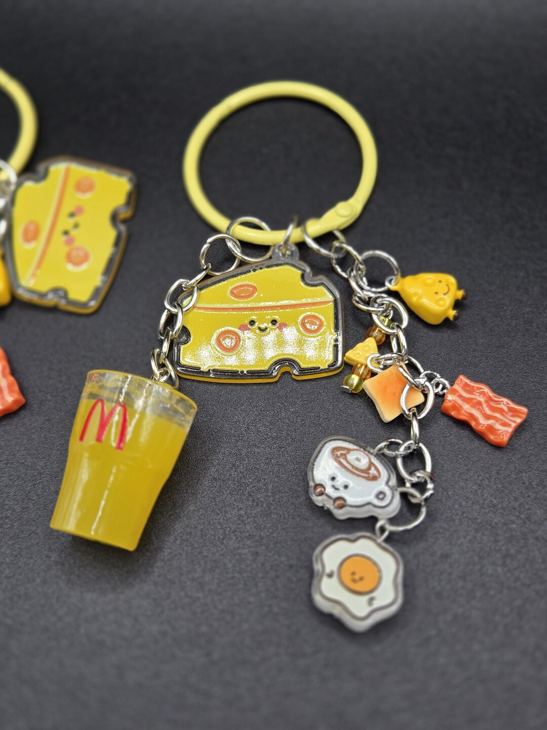 Breakfast Theme Keychain – Egg, Bacon, Cheese, Coffee & More! - Etsy
