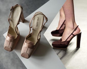 Prada Autumn/winter 2002-03 Vintage Platform Slingback Heels