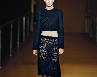 F/W 2008 Prada RUNWAY Lace Flower Pattern Skirt VINTAGE WOMEN
