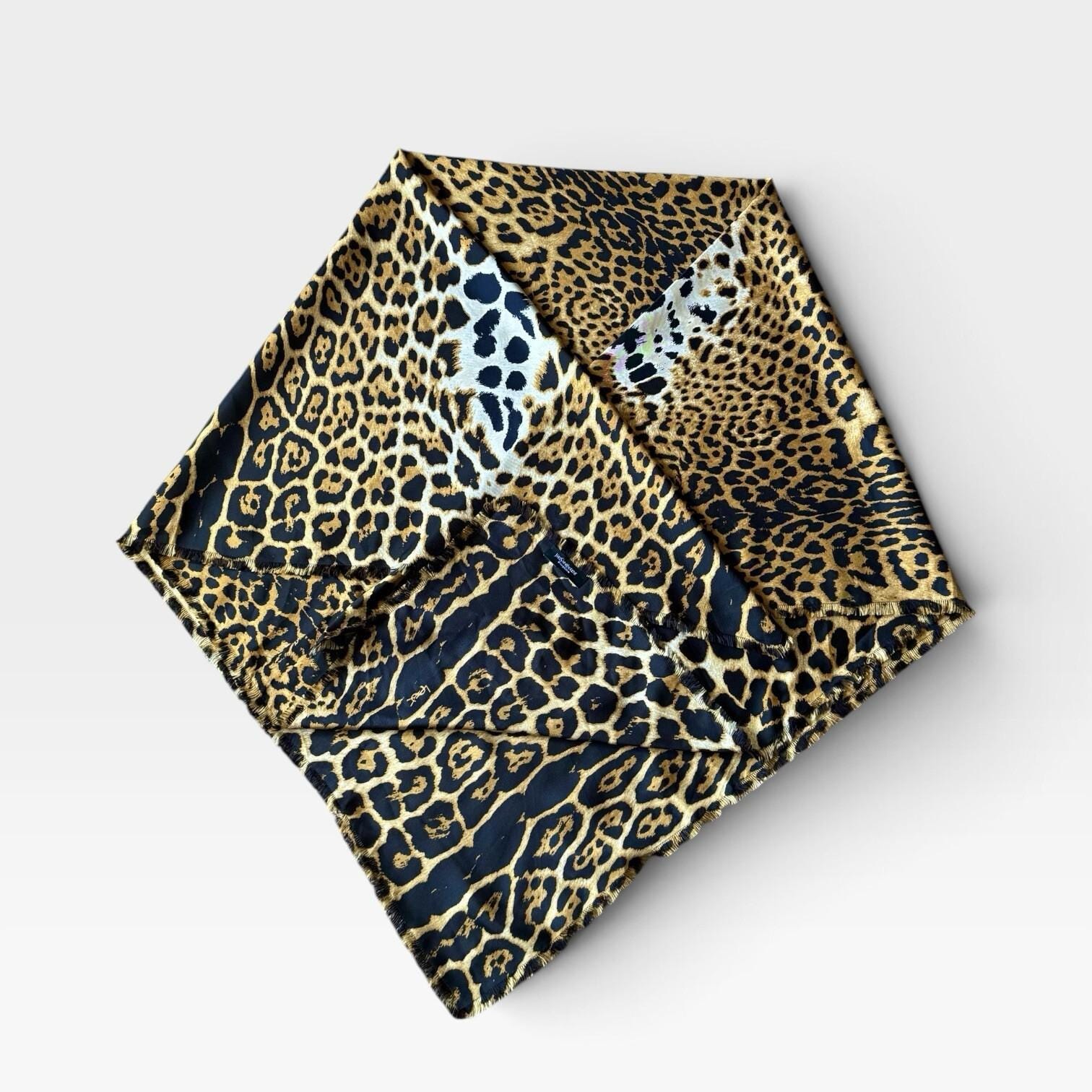 Vintage Silk Scarf Leopard Ysl - Etsy