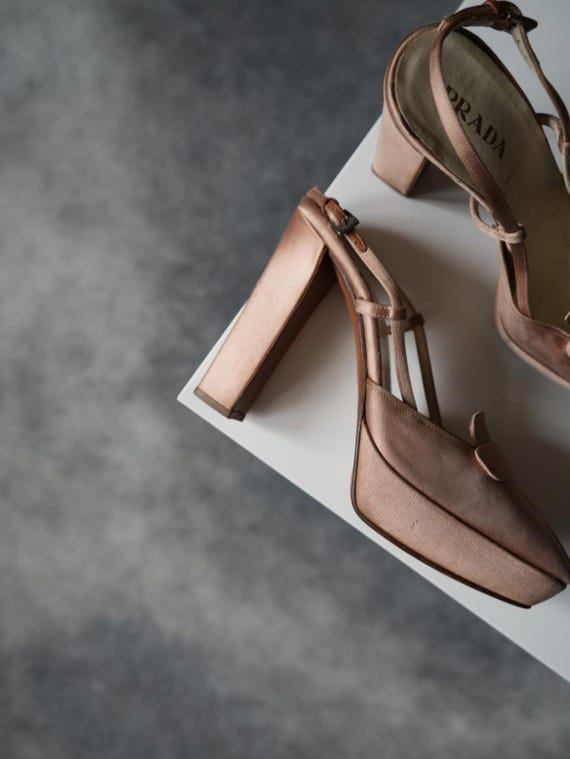 FW 2003 Prada Runway Satin Platform SlingBack  He… - image 6