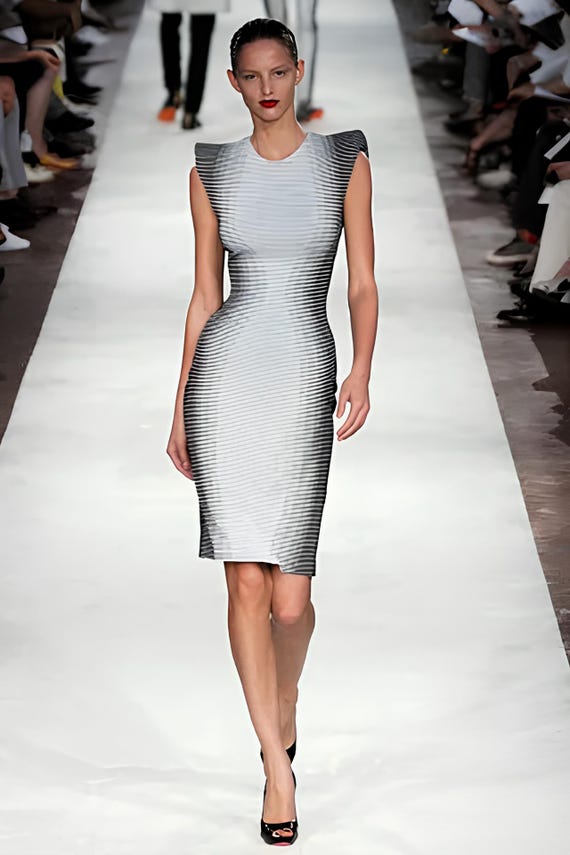2009 Alexander Mcqueen Iconic Optical Illusion Sharply-padded