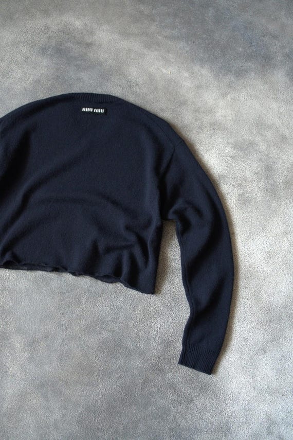 S/S 2022 Miu Miu Runway Cropped Sweater Embroider… - image 8