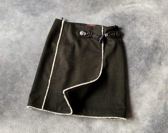 FW2006 Prada Military Wool Straight Short Skirt Vintage