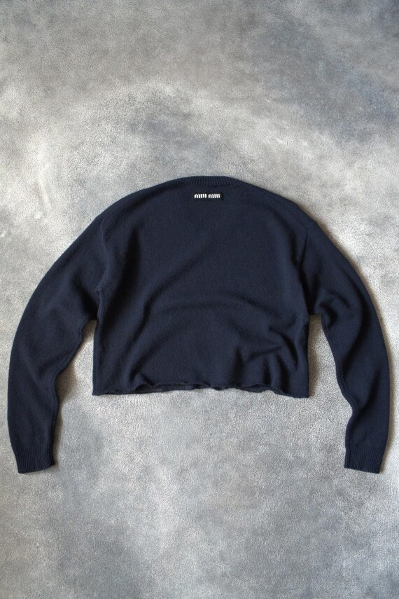 S/S 2022 Miu Miu Runway Cropped Sweater Embroider… - image 9