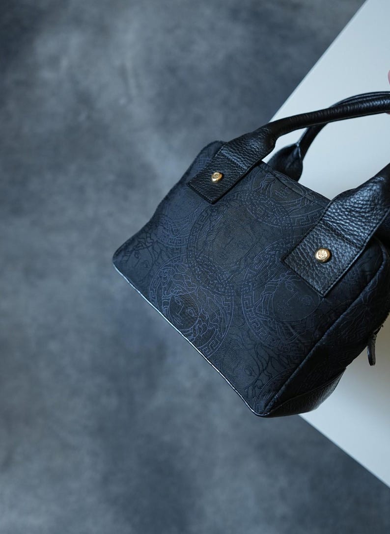 1990's Gianni Versace Mini Monogram Medusa HandBag VINTAGE image 6