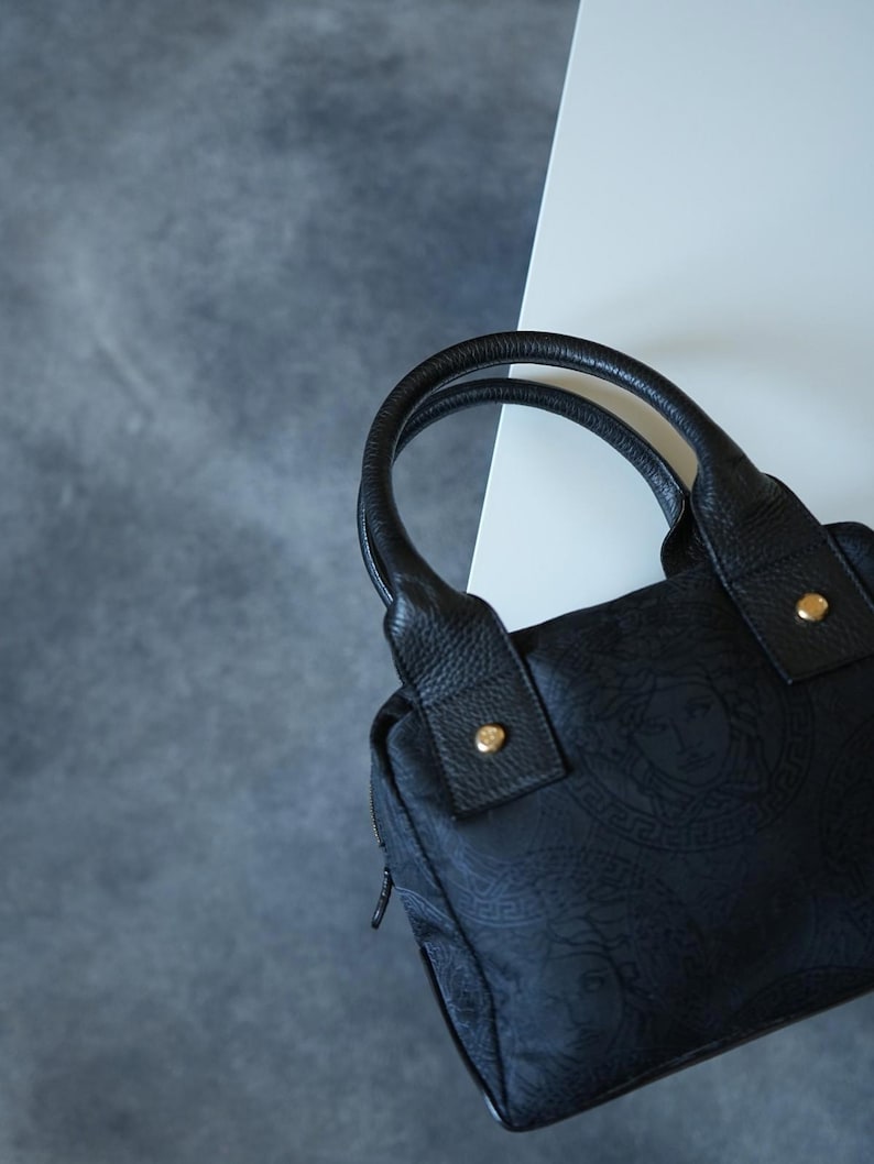 1990's Gianni Versace Mini Monogram Medusa HandBag VINTAGE image 4