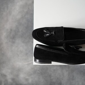 Alexander McQueen Tassel Suede Black Loafers Men US8 image 7