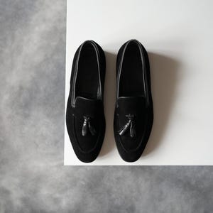Alexander McQueen Tassel Suede Black Loafers Men US8 image 4