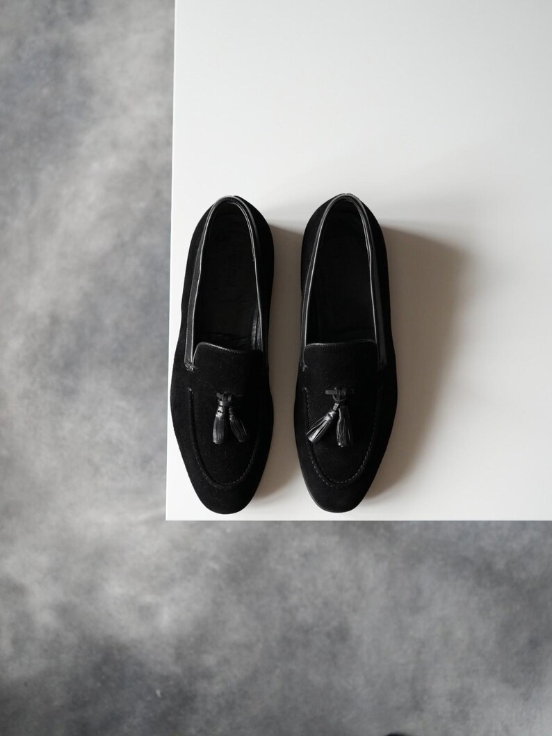 Alexander McQueen Tassel Suede Black Loafers Men US8 image 4